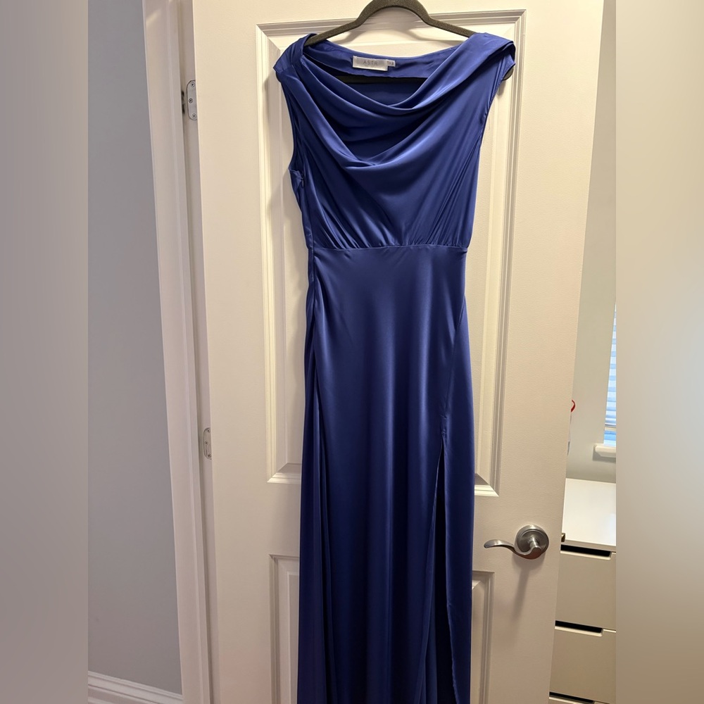ASTR the label blue silk dress